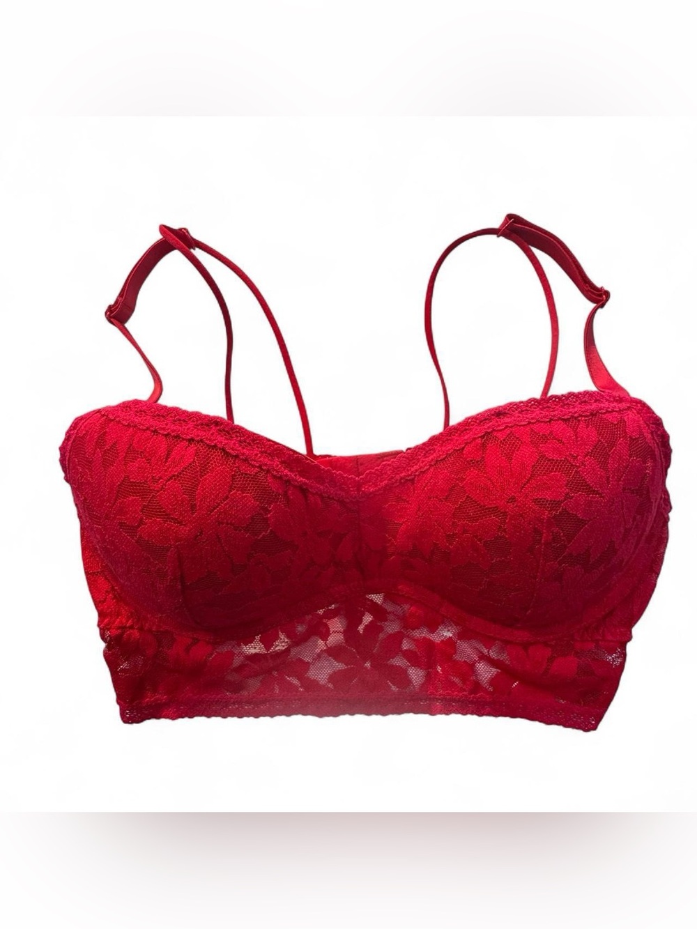 Victoria's Secret PINK Lace Push-Up Bra Red Medium Padded Festival Y2K Coquette
